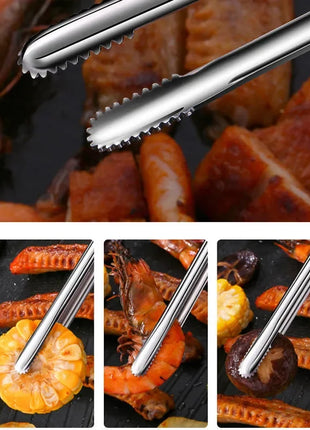 Stainless Steel Grill Tongs Food Clip BBQ Steak Clip Bread Tong