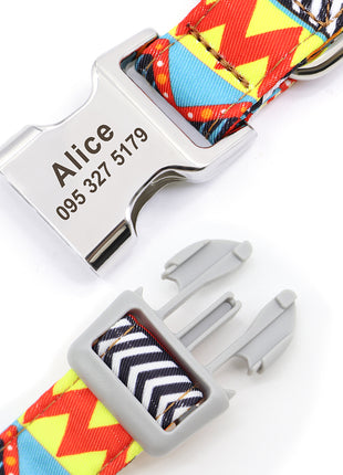 Custom Large Dog Collar Cute Print Personalized Pet Collar Nylon Puppy