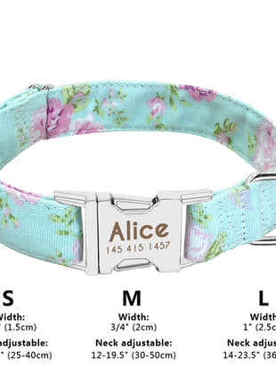 Custom Large Dog Collar Cute Print Personalized Pet Collar Nylon Puppy