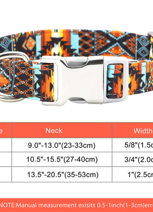 Custom Large Dog Collar Cute Print Personalized Pet Collar Nylon Puppy