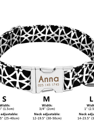 Custom Large Dog Collar Cute Print Personalized Pet Collar Nylon Puppy