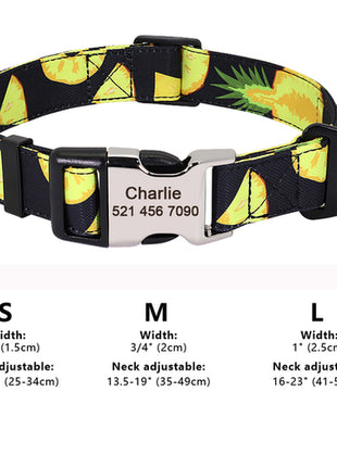 Custom Large Dog Collar Cute Print Personalized Pet Collar Nylon Puppy