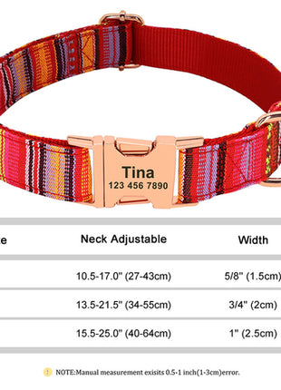 Custom Large Dog Collar Cute Print Personalized Pet Collar Nylon Puppy