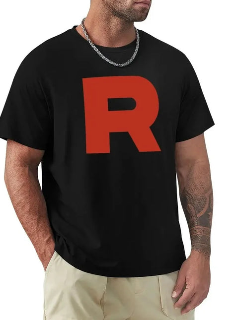 Pokémon Anime Rocket Team Logo Printed T-Shirt Summer Men's and