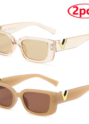 Fashion Rectangle Sunglasses Women Luxury Brand Vintage Small Frame