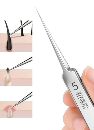 1 Pack Extra Fine No. 5 Cellular Acne Blackhead Tweezers - Facial