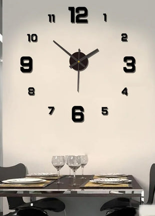 3D Creative Frameless DIY Wall Hanging Clock Wall Stickers Home Mute