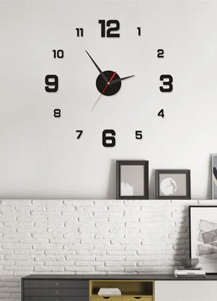 3D Creative Frameless DIY Wall Hanging Clock Wall Stickers Home Mute