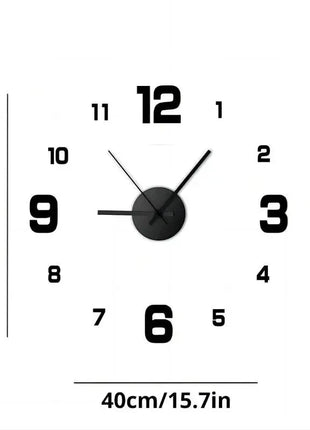 3D Creative Frameless DIY Wall Hanging Clock Wall Stickers Home Mute