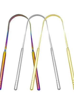 4 Colors Stainless Steel Tongue Scraper U-shaped Metal Fresh Breath