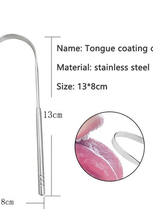 4 Colors Stainless Steel Tongue Scraper U-shaped Metal Fresh Breath