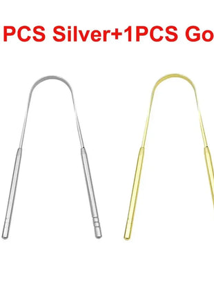 4 Colors Stainless Steel Tongue Scraper U-shaped Metal Fresh Breath