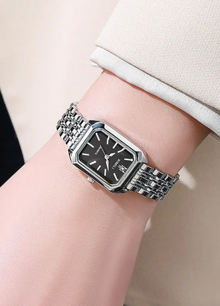 Luxury Women Watches Fashion Rectangle Ladies Steel Band Quartz Watch