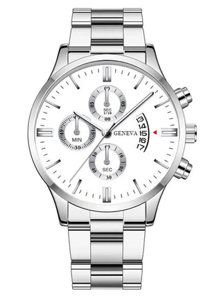 2023 Fashion Men Gold Stainless Steel Watch Luxury Calendar Quartz