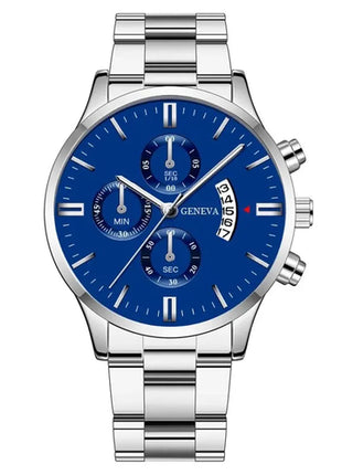 2023 Fashion Men Gold Stainless Steel Watch Luxury Calendar Quartz