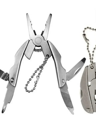 Portable Stainless Steel Multi-Tool Pliers Knife Keychain Screwdriver