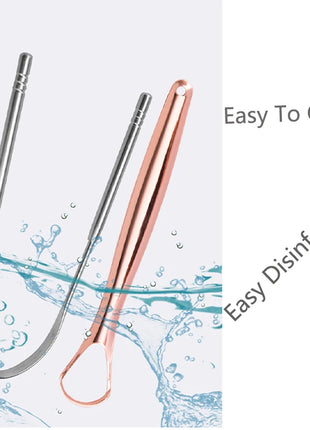 Stainless Steel Tongue Scraper Cleaner Fresh Breath Cleaning Coated