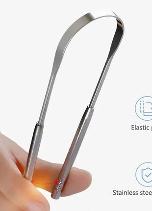 Stainless Steel Tongue Scraper Cleaner Fresh Breath Cleaning Coated