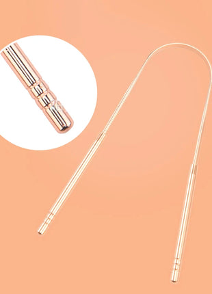 Stainless Steel Tongue Scraper Cleaner Fresh Breath Cleaning Coated
