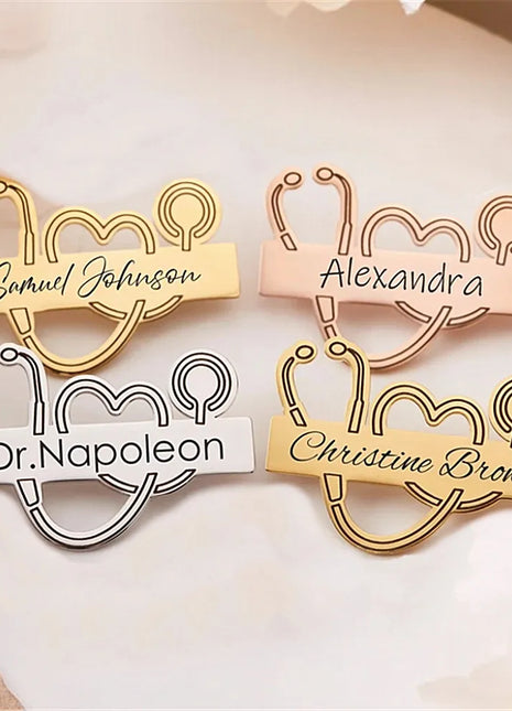Customized Engraved Your Name Personalized LOGO Lapel Pin Brooch For