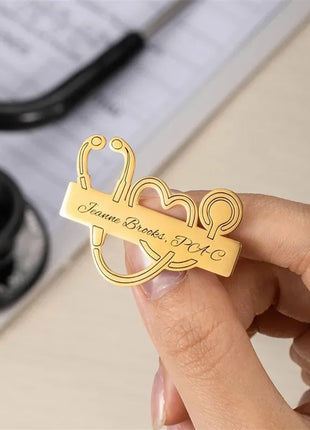 Customized Engraved Your Name Personalized LOGO Lapel Pin Brooch For