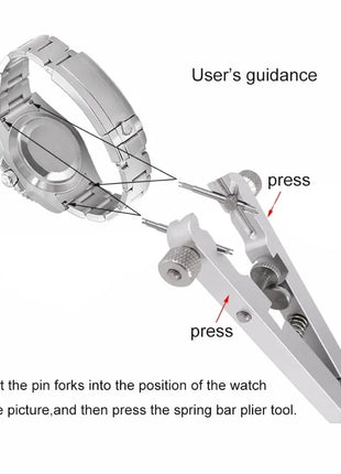 Watch Band Remover Plier 6825 Spring Bar Watch Strap Aluminum Alloy