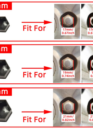 Car Wheel Nut Caps Auto Hub Screw Cover Black Silvery 17mm Bolt Rims