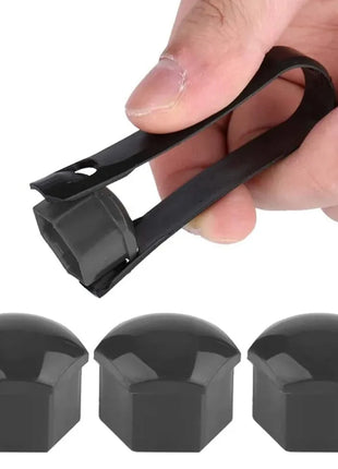 Car Wheel Nut Caps Auto Hub Screw Cover Black Silvery 17mm Bolt Rims