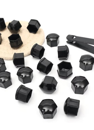 Car Wheel Nut Caps Auto Hub Screw Cover Black Silvery 17mm Bolt Rims