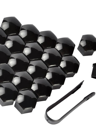Car Wheel Nut Caps Auto Hub Screw Cover Black Silvery 17mm Bolt Rims