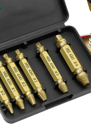 Damaged Screw Extractor Set HSS Drill Bit Stripped Broken Remover
