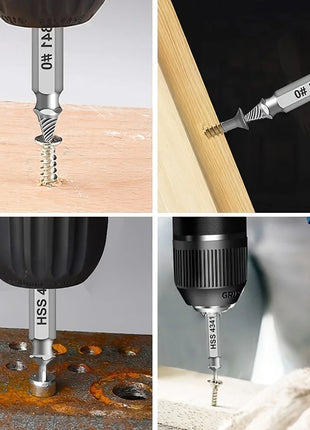 Damaged Screw Extractor Set HSS Drill Bit Stripped Broken Remover