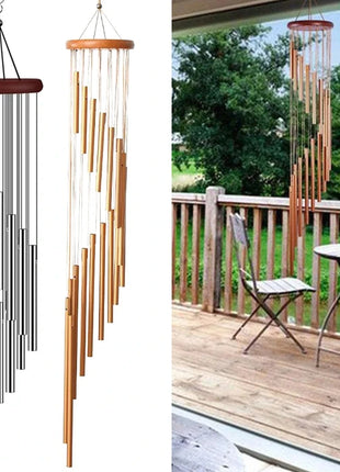 1piece 12 Tubes Aluminum Alloy Wind Chimes with Hook Gold/silver Bells