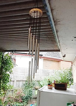 1piece 12 Tubes Aluminum Alloy Wind Chimes with Hook Gold/silver Bells
