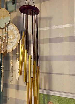 1piece 12 Tubes Aluminum Alloy Wind Chimes with Hook Gold/silver Bells
