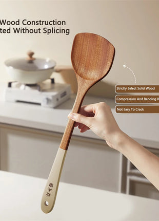 COOKER KING Ebony Wood Spatula Non Stick Pan Special Stir Fry Spatula