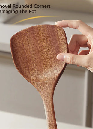 COOKER KING Ebony Wood Spatula Non Stick Pan Special Stir Fry Spatula