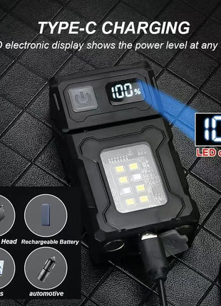 2024 New Multifunctional COB Flashlight Ajustable Angle LED Outdoor
