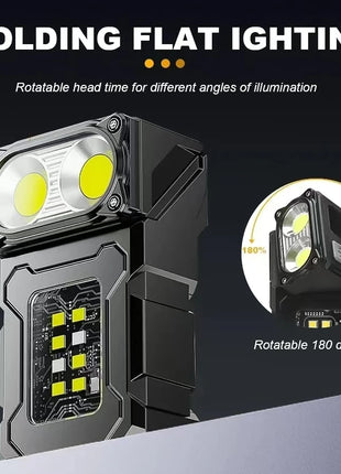 2024 New Multifunctional COB Flashlight Ajustable Angle LED Outdoor