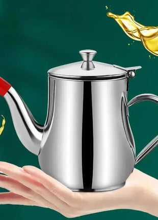 1Pc Household Stainless Steel Oil Pot with Filter Oil Filter Pot