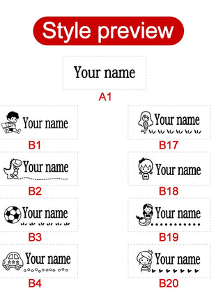 Personalized Children Name Stamp - Engraved Waterproof Seal for