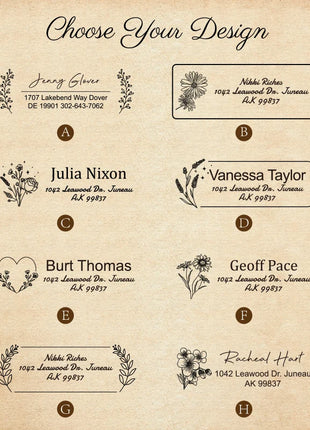 Custom Laser-Engraved Address Stamp Set - Personalized Wedding