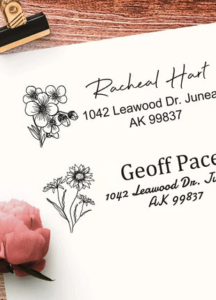 Custom Laser-Engraved Address Stamp Set - Personalized Wedding