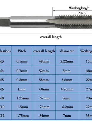 T-type 3mm to 6mm hand tap wrench thread tapping tool set hand wrench