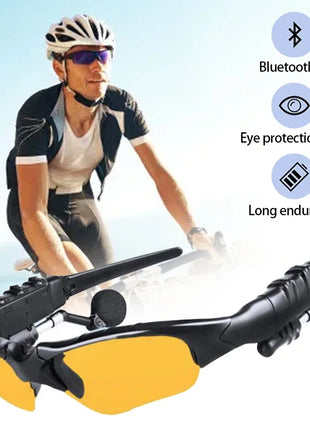 5.0 Stereo Earphones Wireless Headset with Mic Smart Glasses