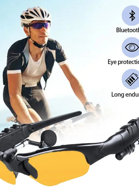 5.0 Stereo Earphones Wireless Headset with Mic Smart Glasses