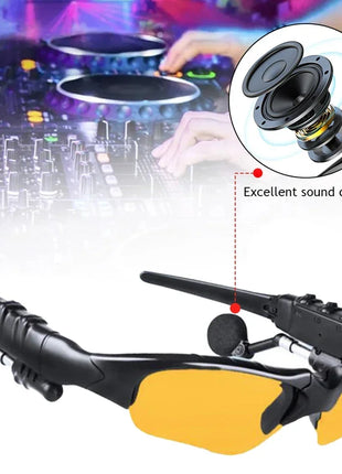 5.0 Stereo Earphones Wireless Headset with Mic Smart Glasses