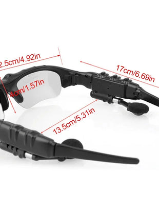 5.0 Stereo Earphones Wireless Headset with Mic Smart Glasses