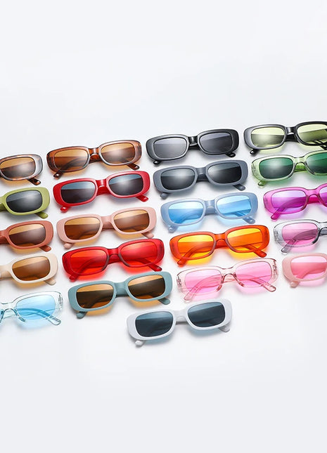 Rectangle Fashion Sunglasses For Women Men Retro Vintage UV400 Sun