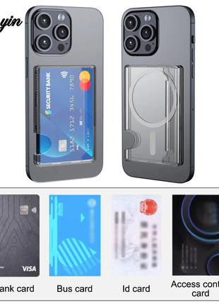 Magnetic Clear Wallet Plastic Strong Adsorption  Case Portable Card